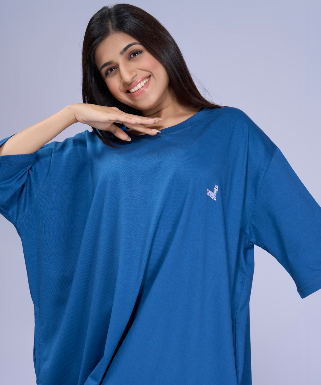 Cosmic Chill Nova Blue Oversized Pocket Tee