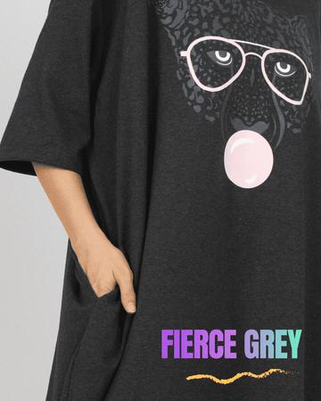 Fierce Grey Oversized Pocket Tee