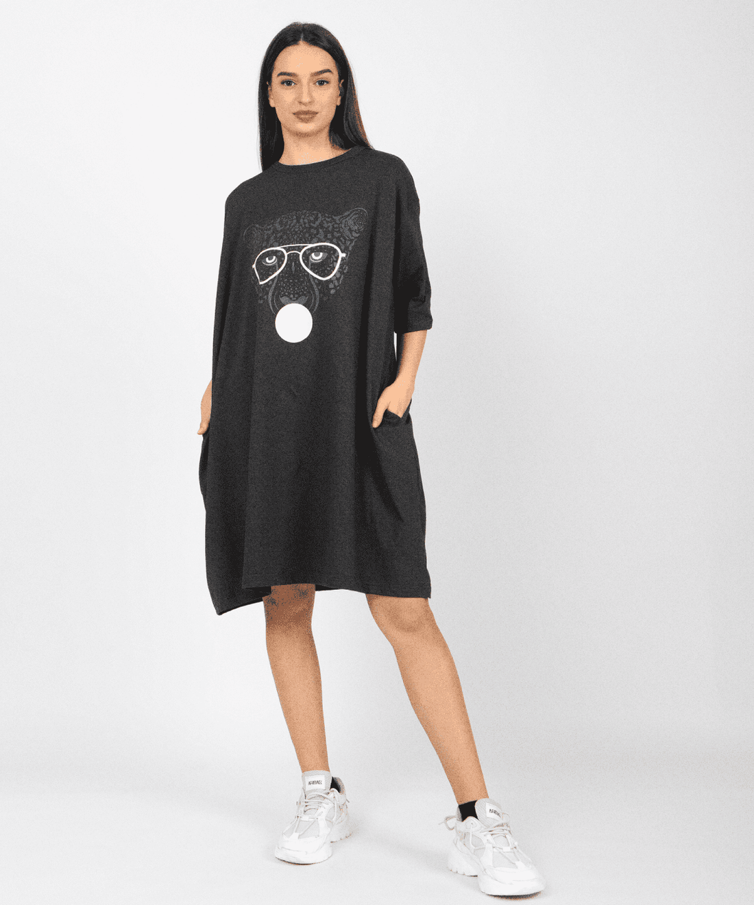 Fierce Grey Oversized Pocket Tee
