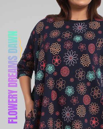 Flowery Dreams Dawn Oversized Pocket Tee