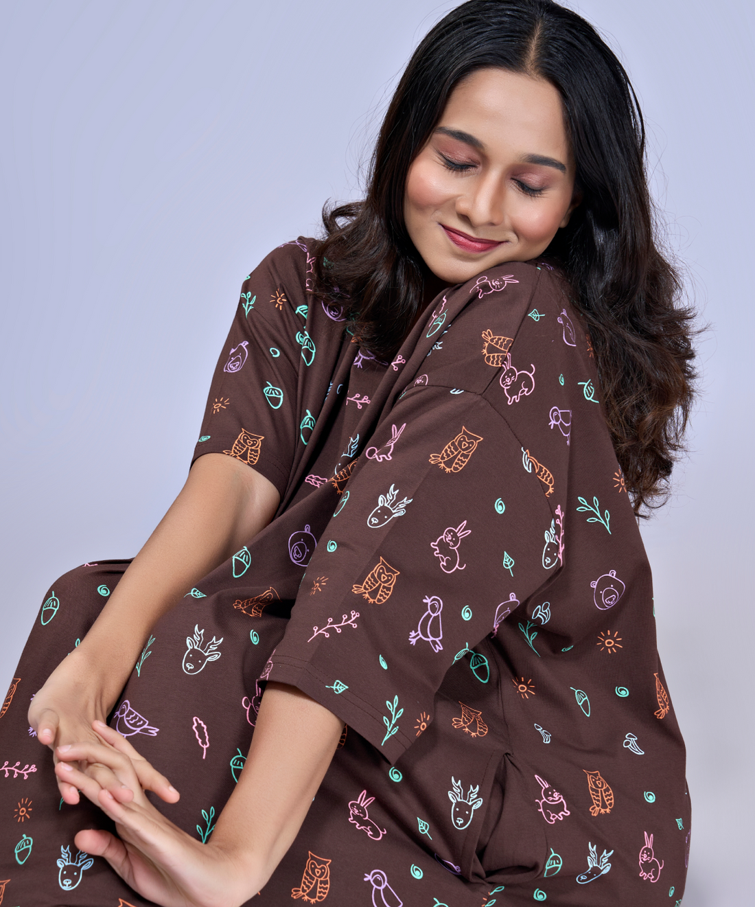 Furry Friends Coffee Oversized Pocket Tee