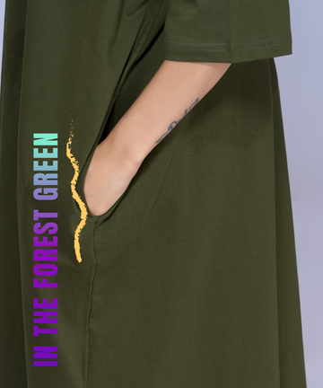In The Forest Green Oversized Pocket Tee