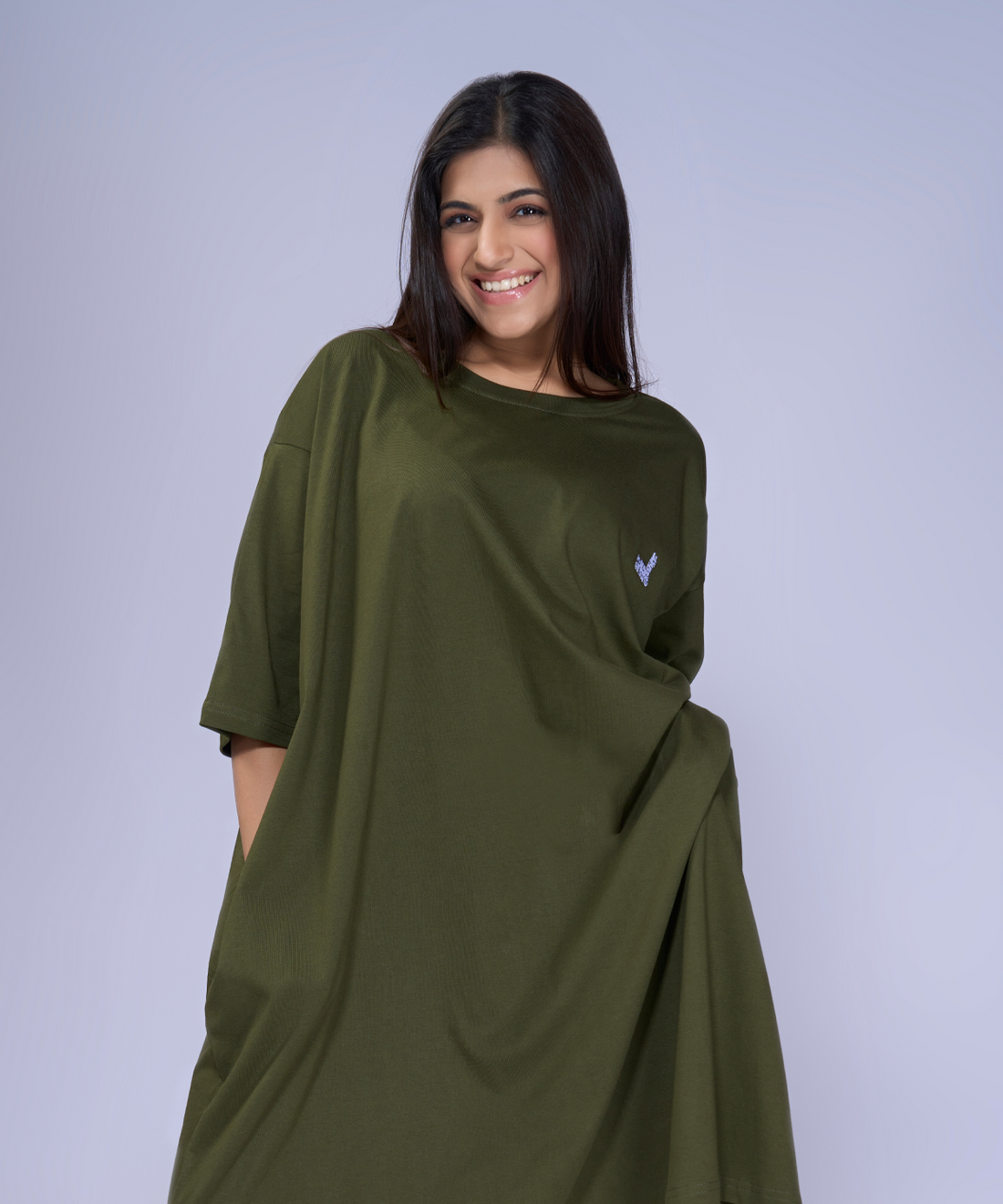 In The Forest Green Oversized Pocket Tee