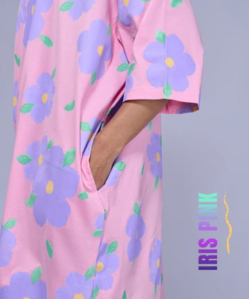 Iris Pink Oversized Pocket Tee