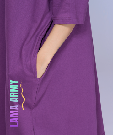 Lama Army Purple Oversized Pocket Tee