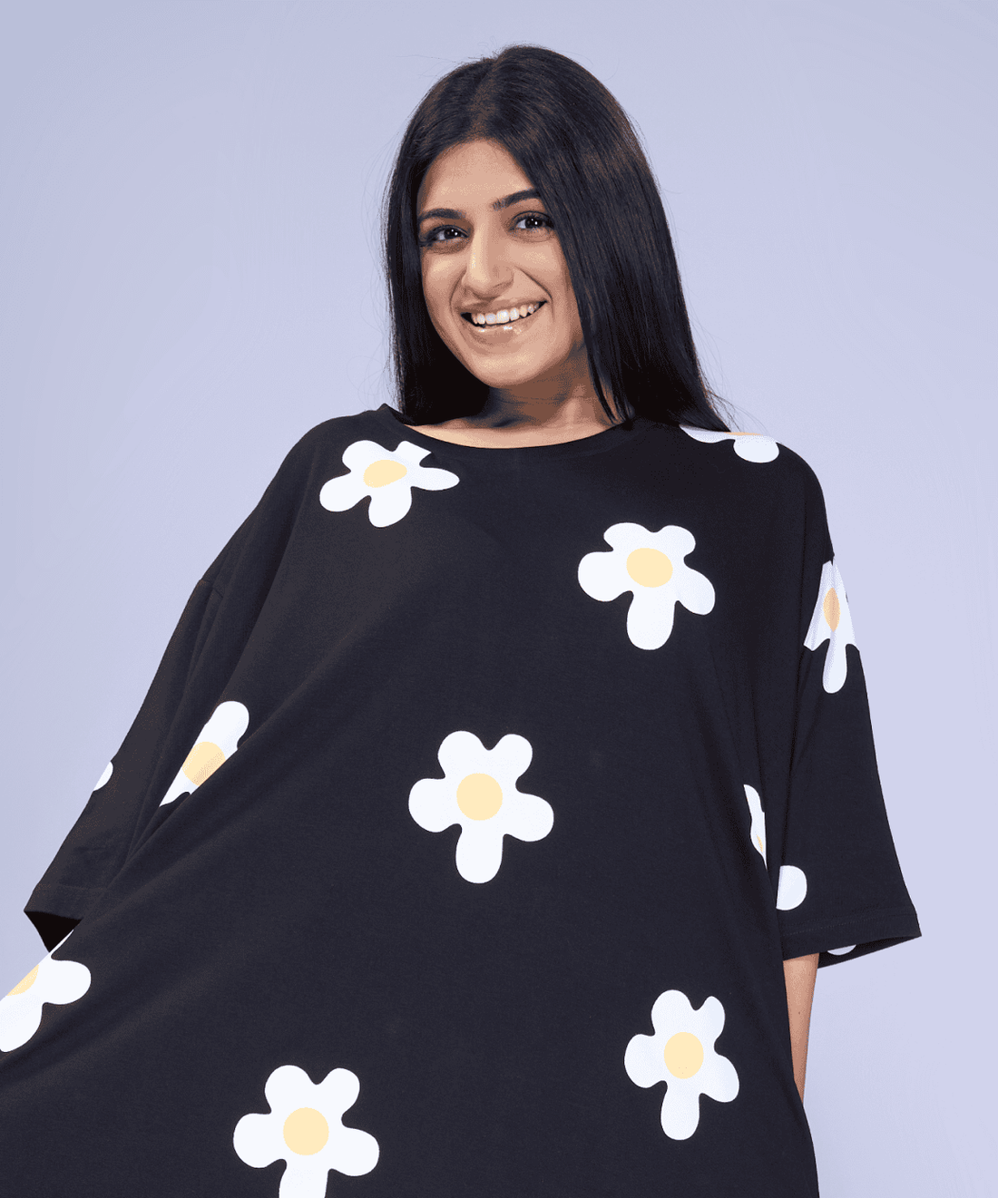 Lilly Black Oversized Pocket Tee