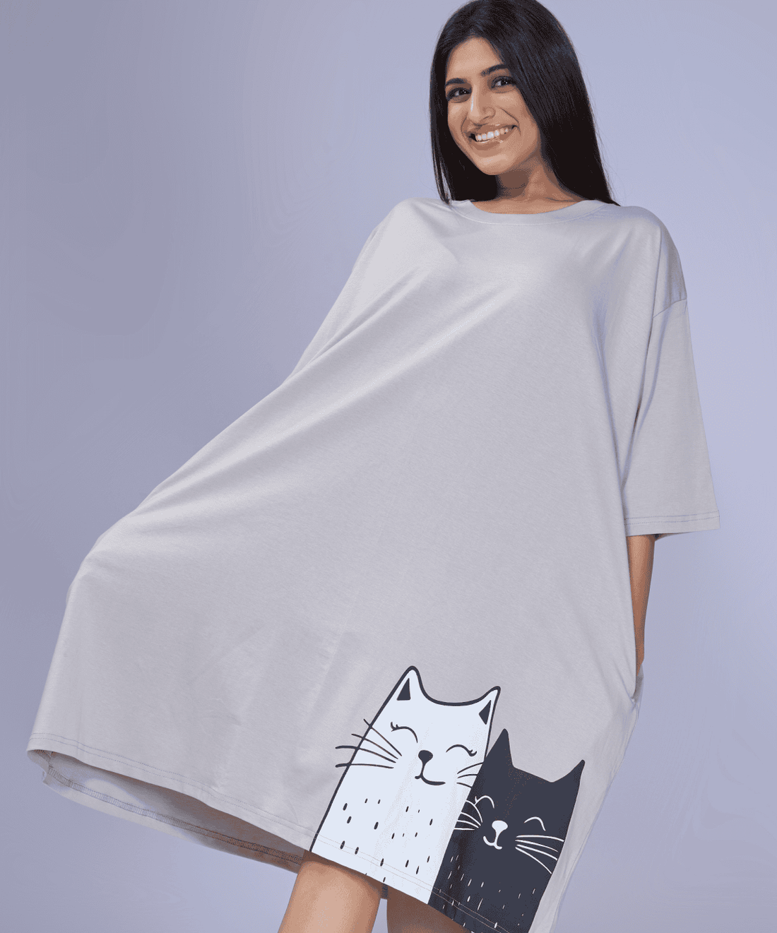 Meowmates Pebble Oversized Pocket Tee