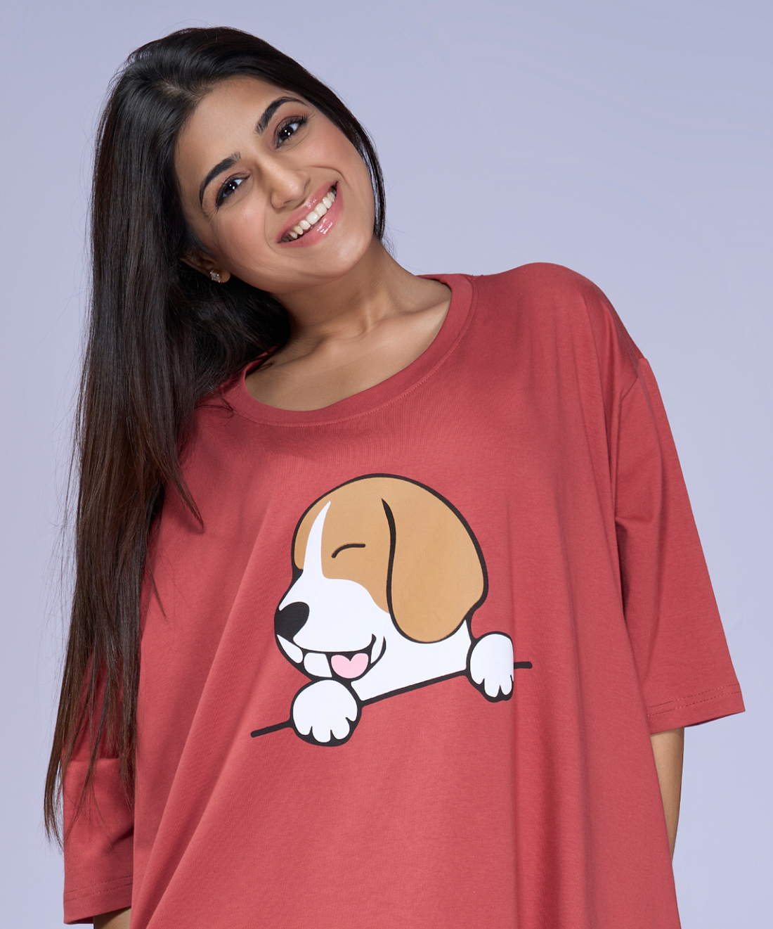 Pawsitively Chill Rusty Red Oversized Pocket Tee