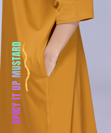 Spicy It Up Mustard Oversized Pocket Tee