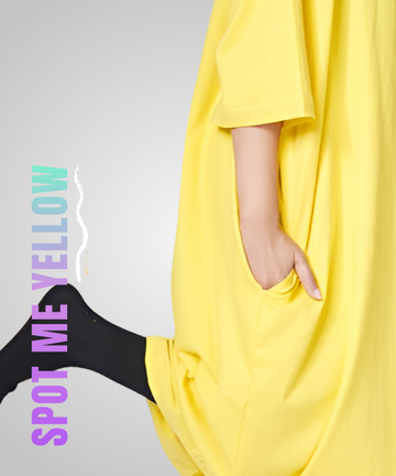 Spot Me Yellow Oversized Pocket Tee