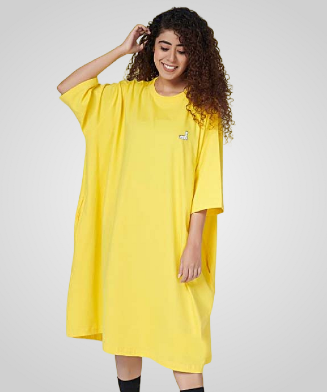 Spot Me Yellow Oversized Pocket Tee