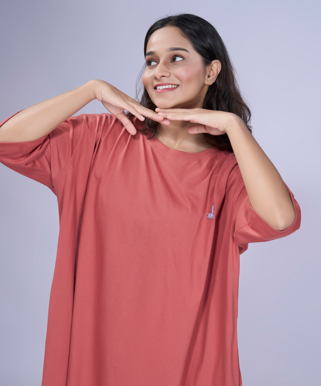 Vintage Vibes Rusty Red Oversized Pocket Tee