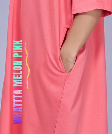 Whattta Melon Pink Oversized Pocket Tee