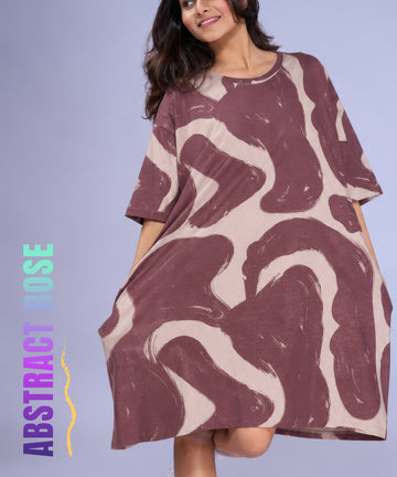 Abstract Rose Oversized Pocket Tee