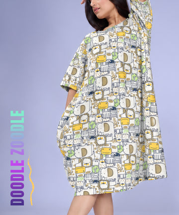 Doodle Zoodle Oversized Pocket Tee