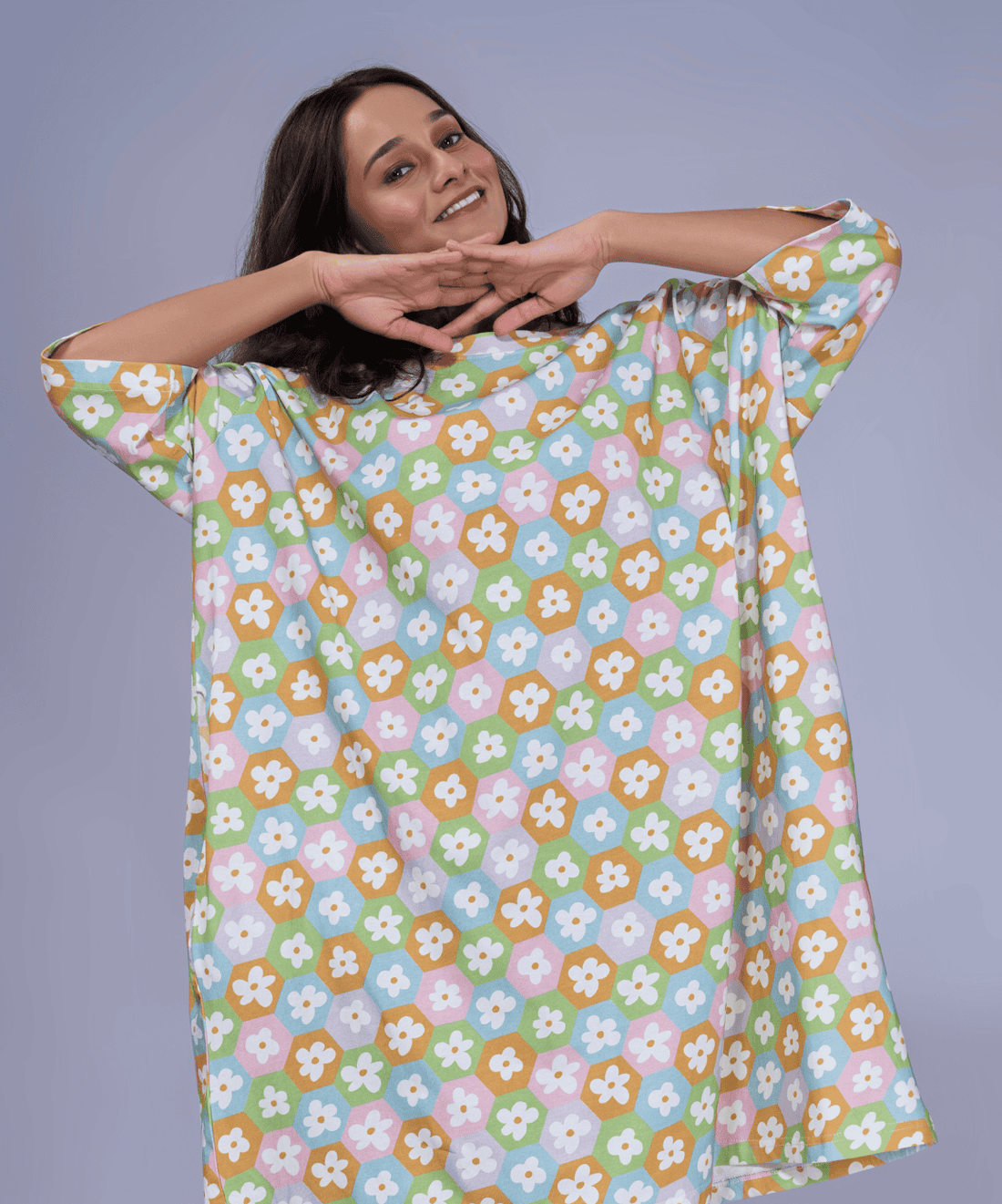 Honeycomb Garden Oversized Pocket Tee