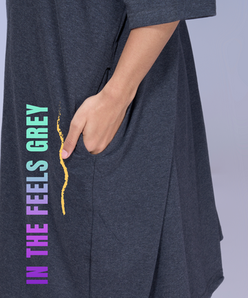 In The Feels Grey Oversized Pocket Tee
