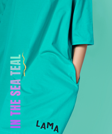 In The Sea Teal Oversized Pocket Tees