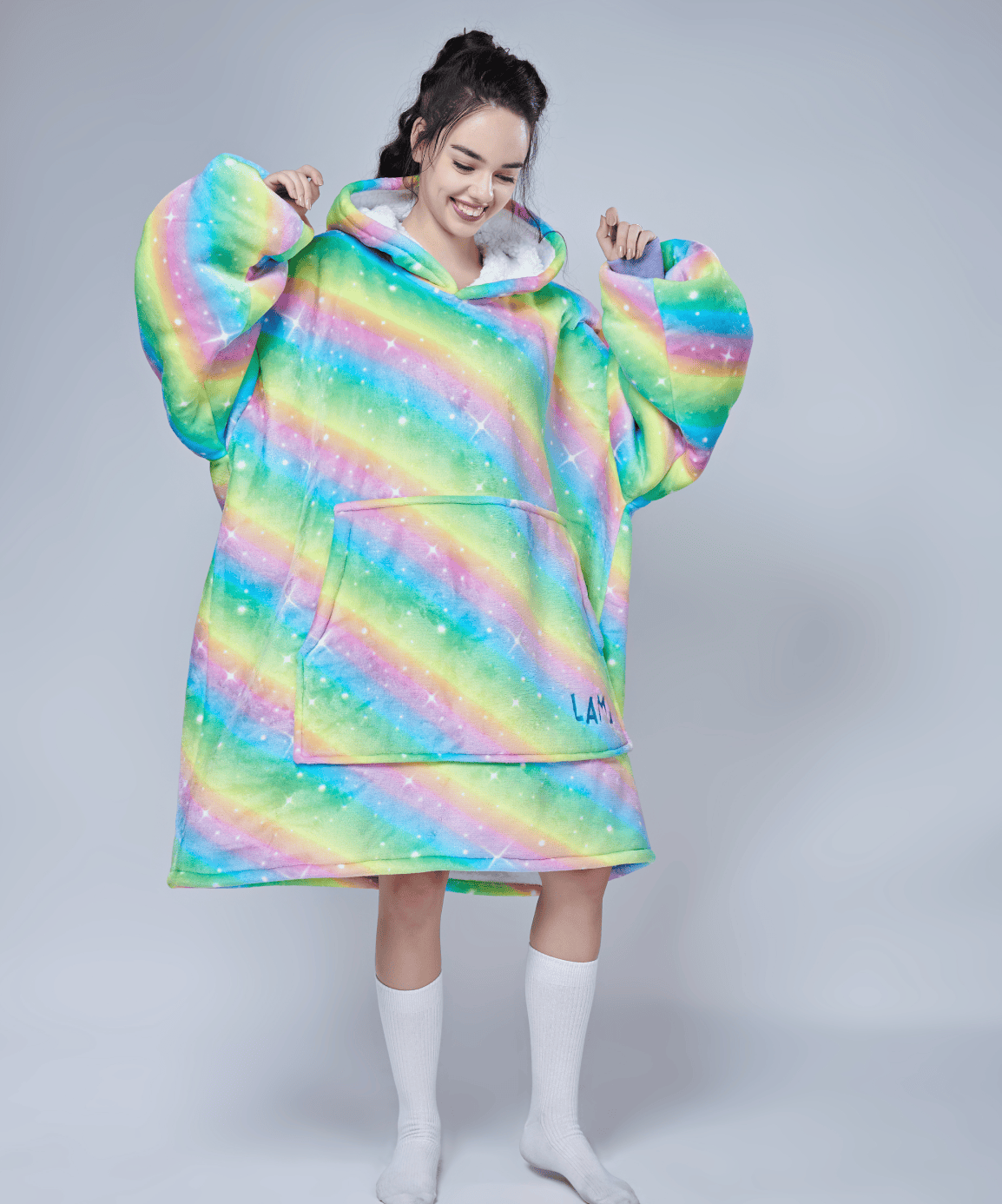 Rainbow Sherbet Sister Apparel Rainbow Hoodie Abstract Sweatshirt