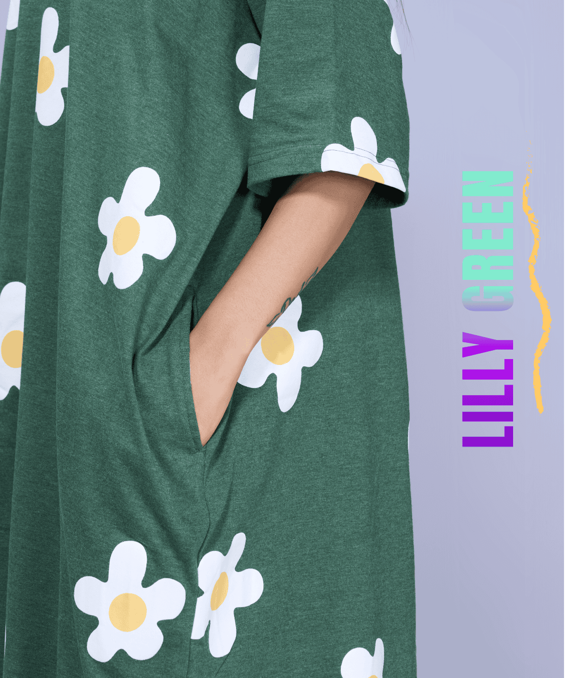 Lilly Green Oversized Pocket Tee