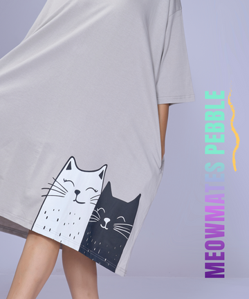 Meowmates Pebble Oversized Pocket Tee
