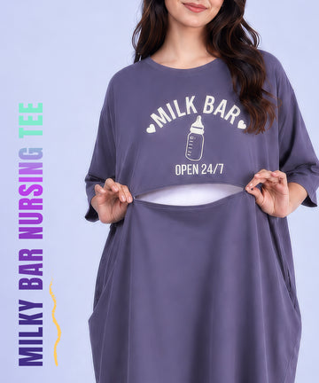 Milky Bar Oversized Feeding Pocket Tees (With Full Zip)