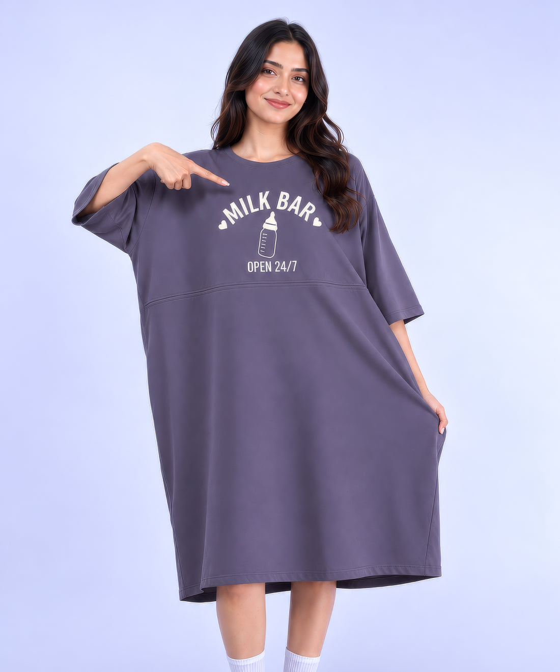 Milky Bar Oversized Feeding Pocket Tees (With Full Zip)