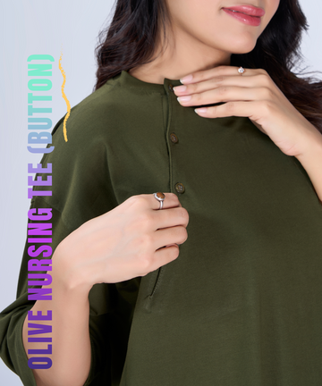 Olive Feeding Oversized Pocket Tees