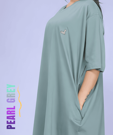 Pearl Grey Oversized Pocket Tee