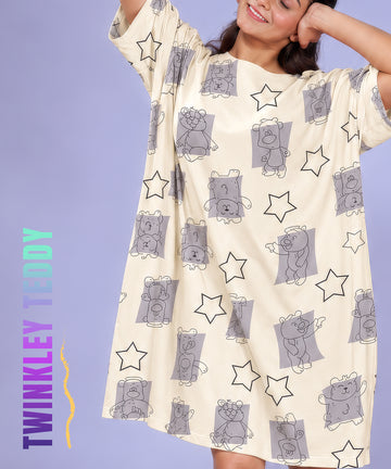 Twinkley Bear Oversized Pocket Tee