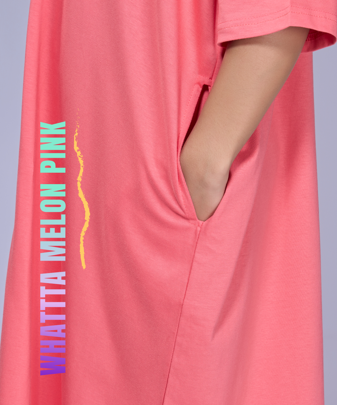 Whattta Melon Pink Oversized Pocket Tee