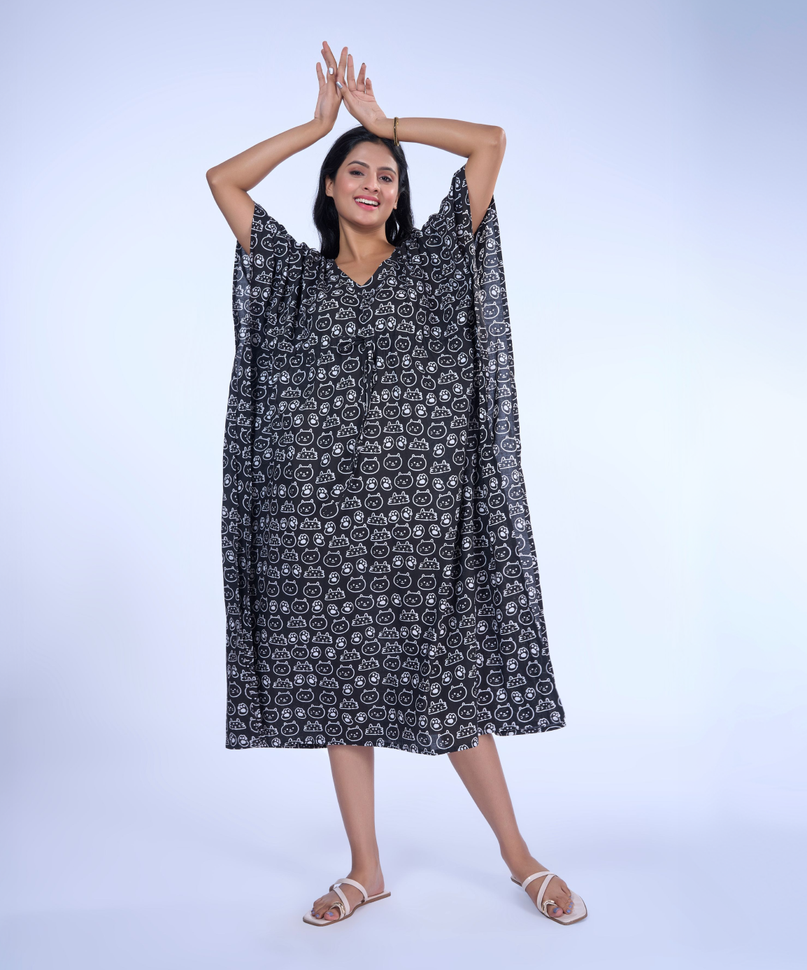 Bear Cat Cotton Kaftaan