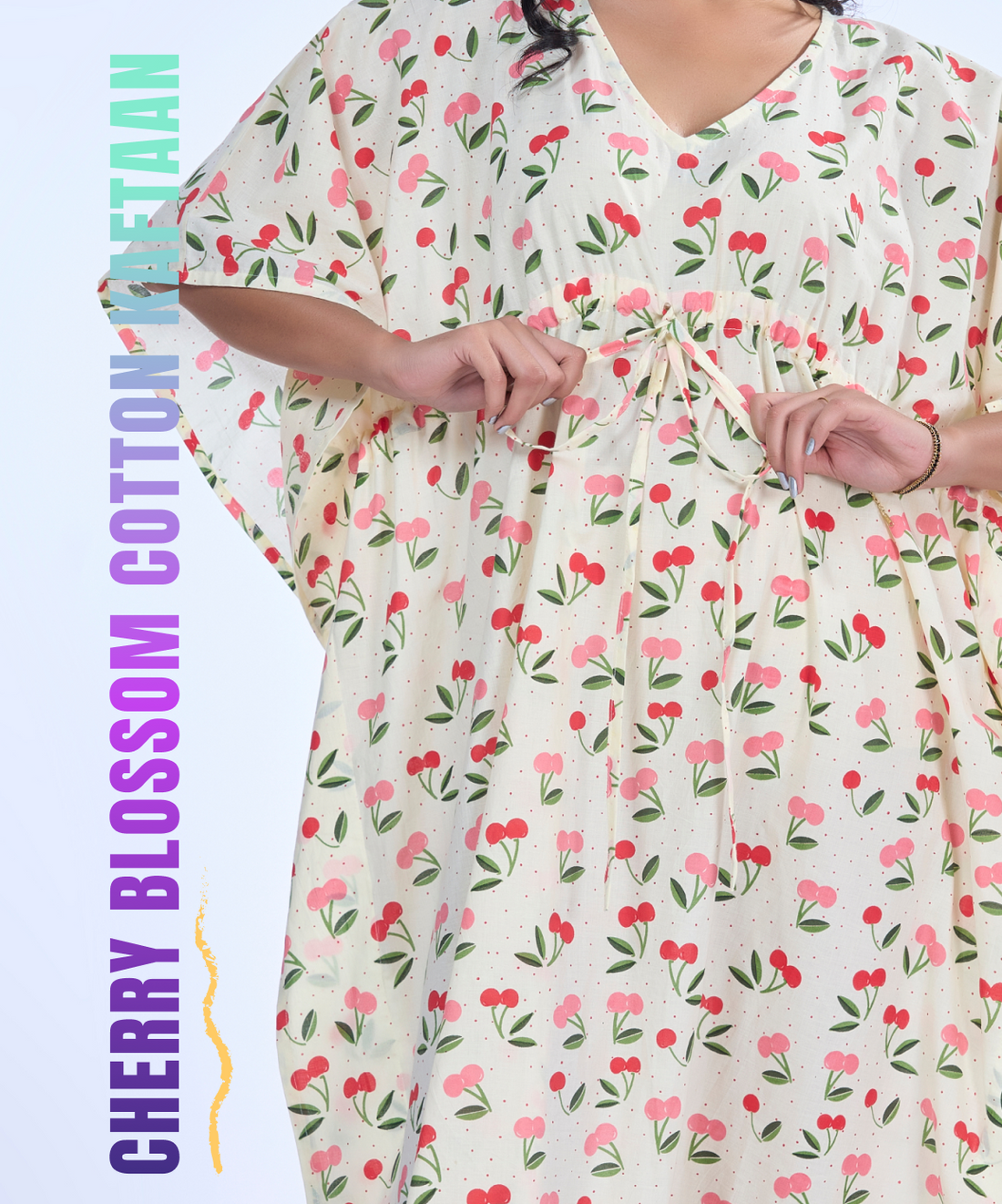 Cherry Blossom Cotton Kaftaan