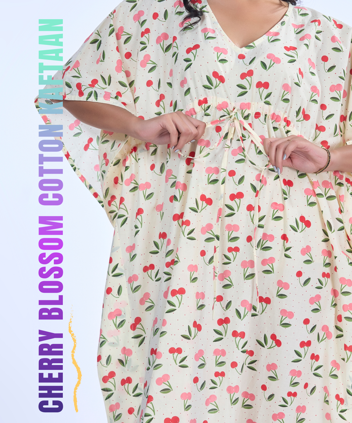Cherry Blossom Cotton Kaftaan