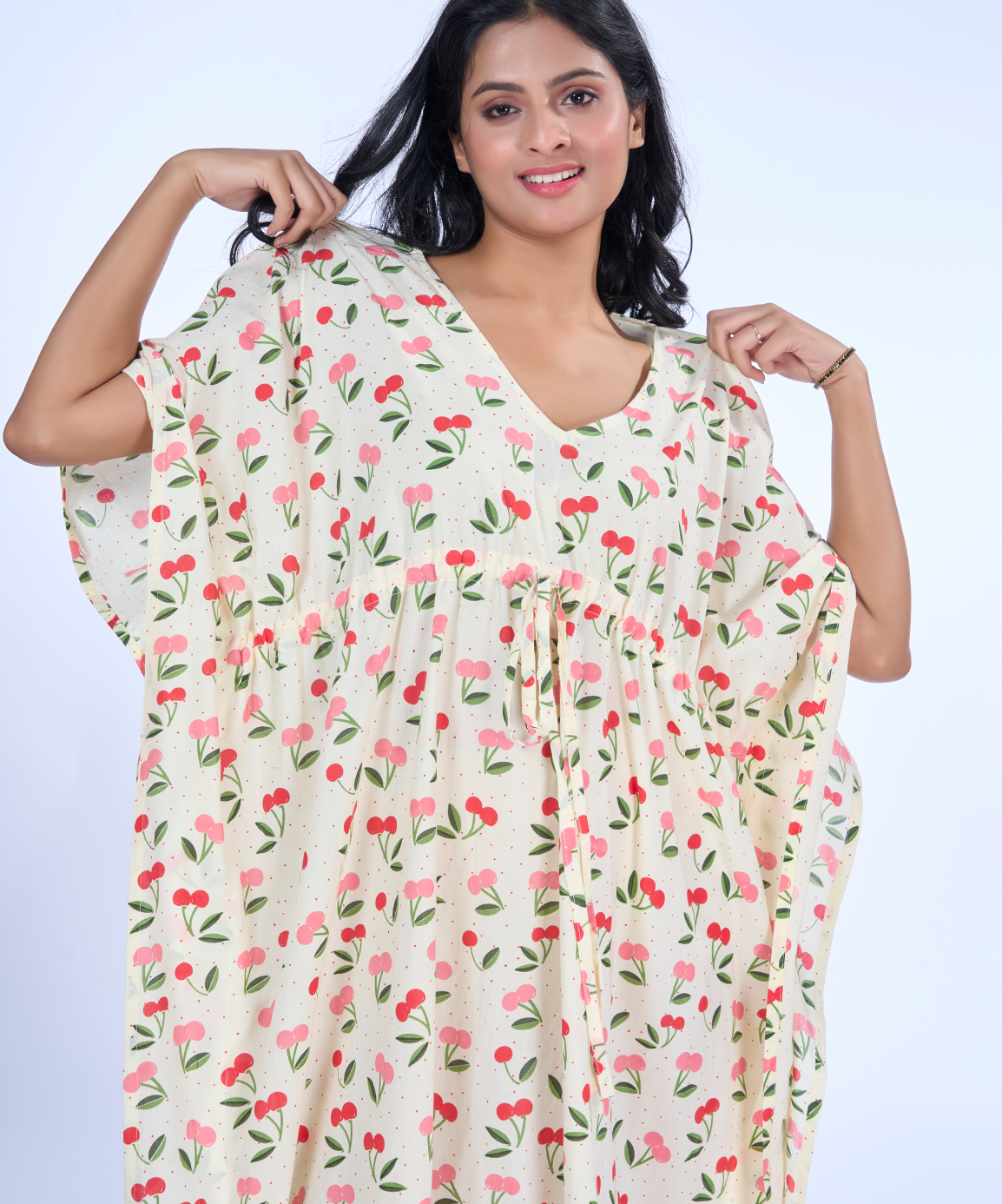 Cherry Blossom Cotton Kaftaan