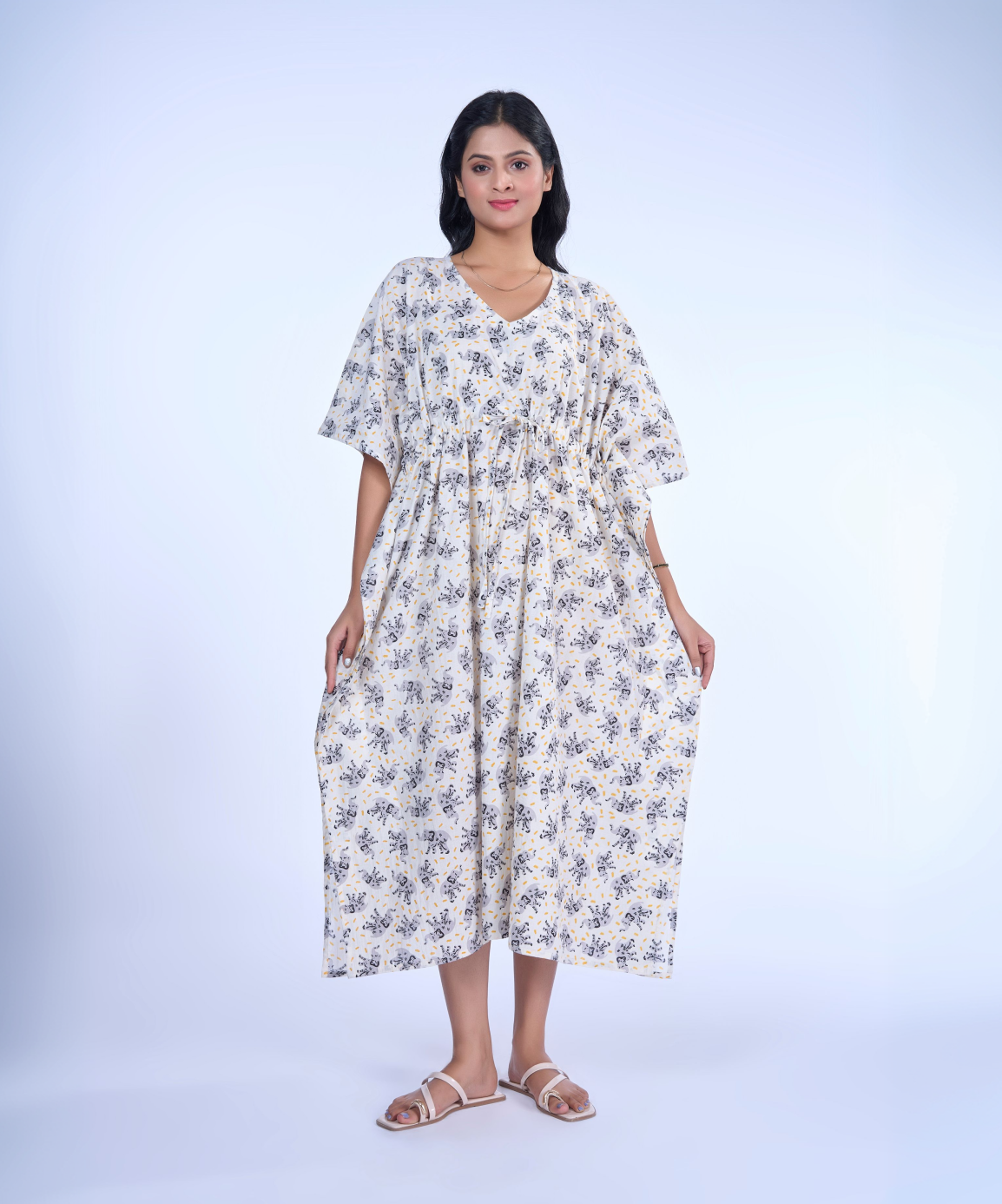 White elephant cotton kaftaan