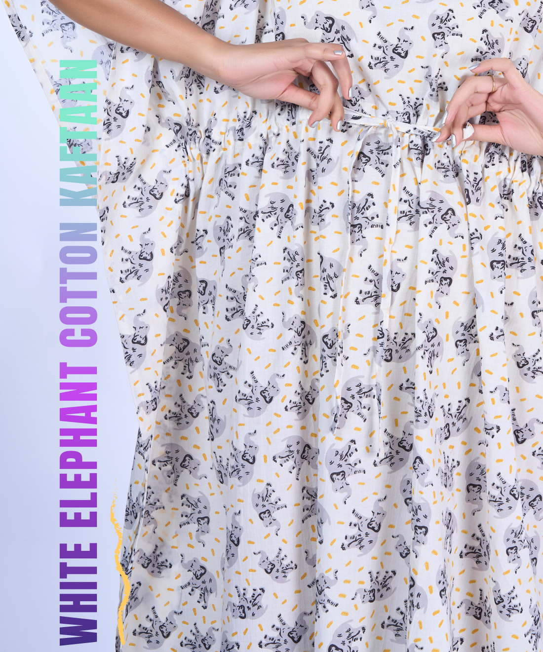 White elephant cotton kaftaan