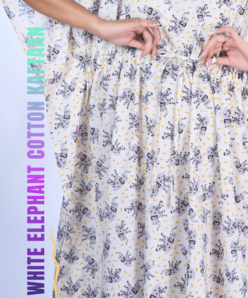 White elephant cotton kaftaan