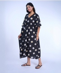 Lily Black Cotton Kaftaan