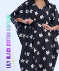 Lily Black Cotton Kaftaan