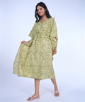 Olive motifs cotton kaftaan
