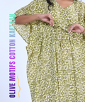 Olive motifs cotton kaftaan