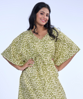 Olive motifs cotton kaftaan