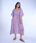 Lavendar Motifs Cotton Kaftaan