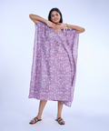 Lavendar Motifs Cotton Kaftaan