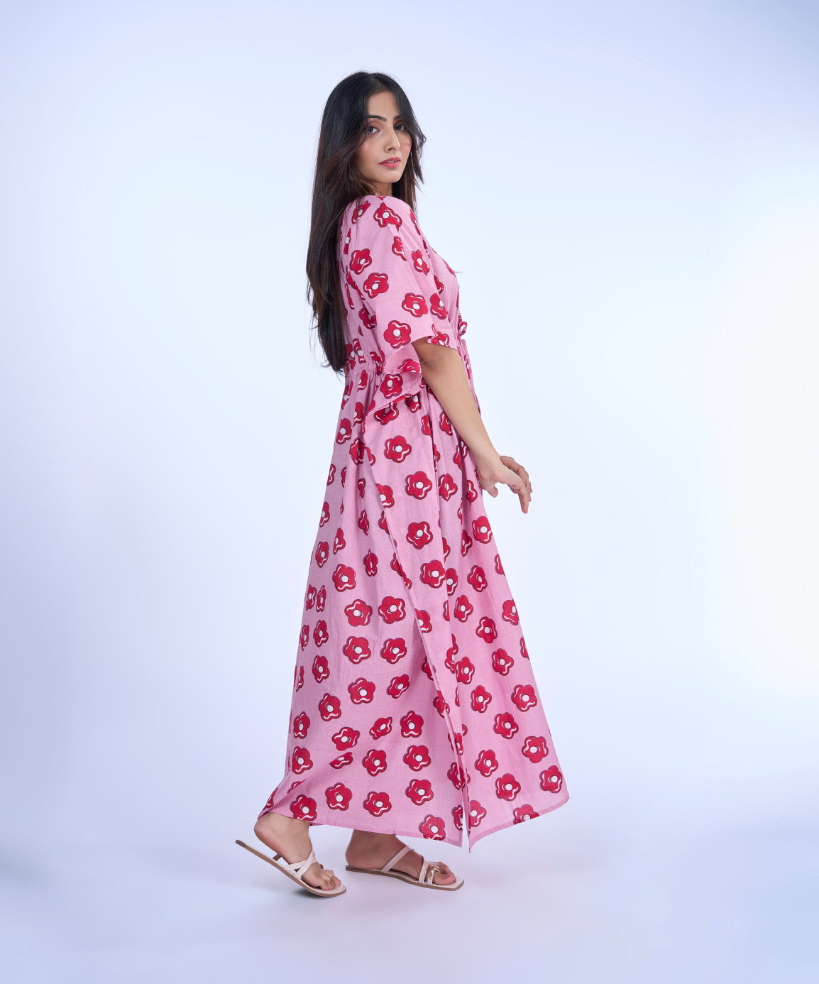 Lily red cotton kaftaan