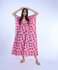 Lily red cotton kaftaan