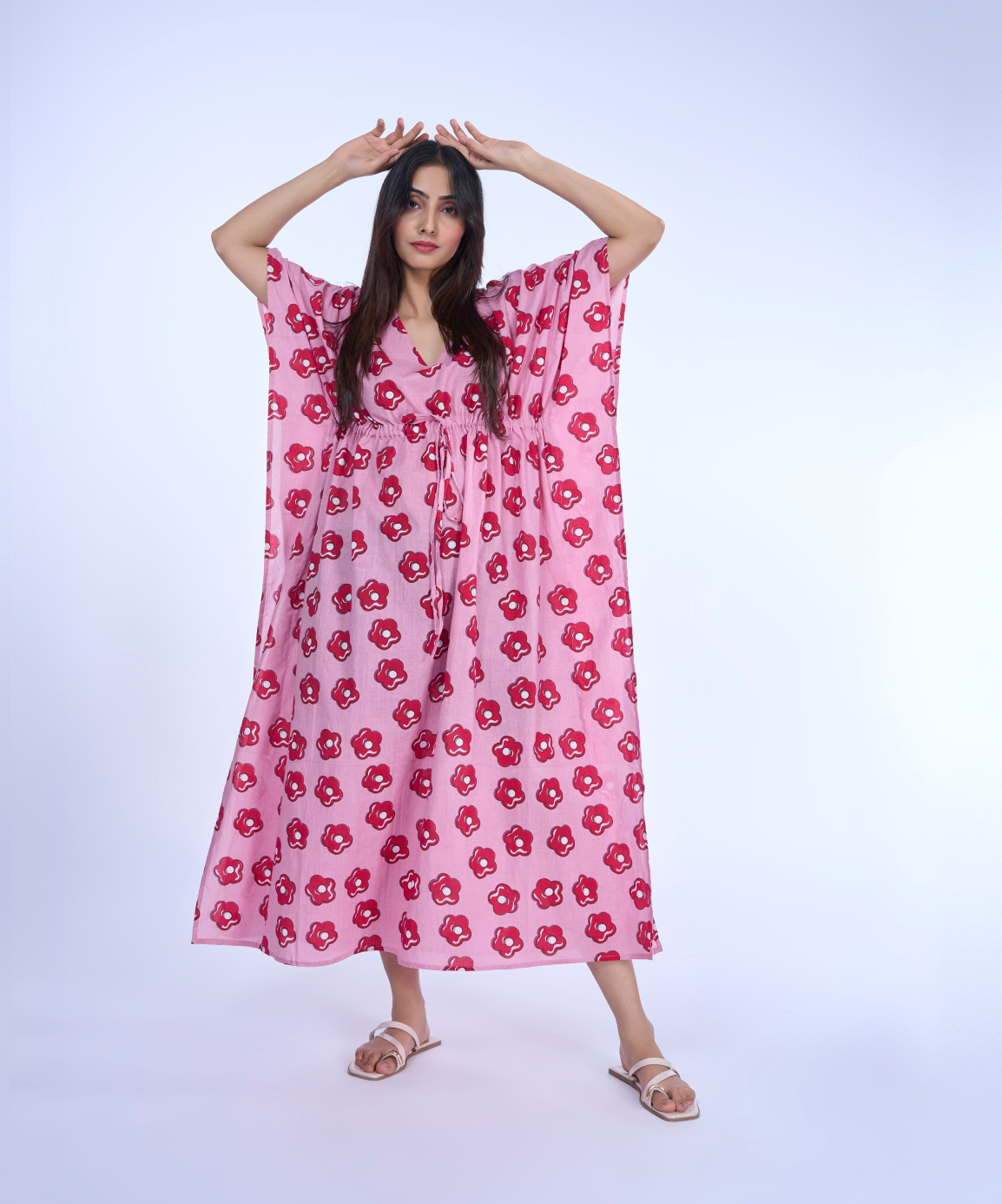 Lily red cotton kaftaan
