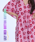 Lily red cotton kaftaan