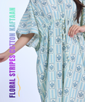 Floral Stripes Cotton Kaftaan